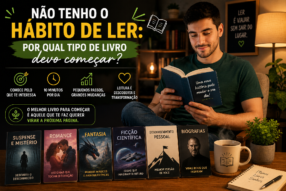 Não tenho o hábito de ler: por qual tipo de livro devo começar?